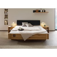 Massivmoebel24.de Bett inkl. Nachttische Wildeiche 200x200x81 natur geölt/lackiert KITZBÜHEL #155