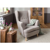Massivmoebel24.de Ohrensessel 71x74x105 taupe SCANDI #110