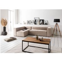 Massivmoebel24.de Ecksofa modular 175x92x64 beige BRUGGE