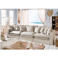 Massivmoebel24.de Sofa 3-Sitzer 341x117x90 beige SYLT