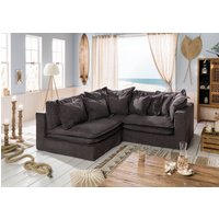 Massivmoebel24.de Ecksofa 238x234x90 dunkelgrau SYLT