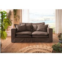 Massivmoebel24.de Hussensofa 2-Sitzer196x108x76 taupe KINGSTON