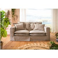 Massivmoebel24.de Hussensofa 2-Sitzer 196x108x76 beige KINGSTON