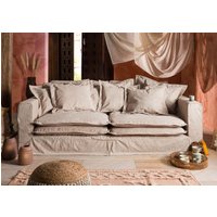 Massivmoebel24.de Hussensofa 3-Sitzer 236x138x76 beige KINGSTON