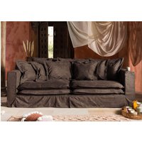 Massivmoebel24.de Hussensofa 3-Sitzer 236x138x76 taupe KINGSTON