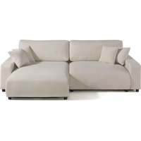 LIVORA Ecksofa Samt 234x170x78 beige SOFIA