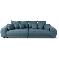 LIVORA Bigsofa Geflechtstoff 310x135x86 blau MIRELLA
