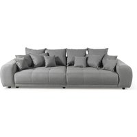 LIVORA Bigsofa Geflechtstoff 310x135x86 grau MIRELLA
