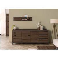 Massivmoebel24.de Sideboard Kernbuche 210x45x85 tabacco braun geölt VILLANDERS #252