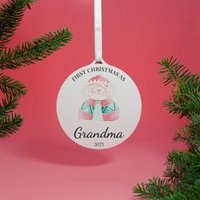 "First Christmas as Grandma" Bauble Decoration
