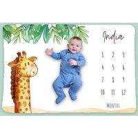 Safari Baby Milestone Blanket