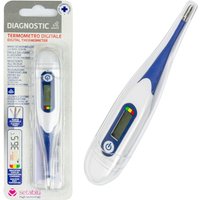 Termómetro electrónico digital con pantalla LCD con colores de punta flexible