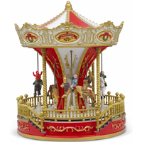 367001 Carrusel navideño con caballos 28x22 cm luces, movimiento, caja de música