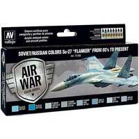 Soviet/Russian colors Su-27 Flanker - from 80´s to present - 8 x 17 ml