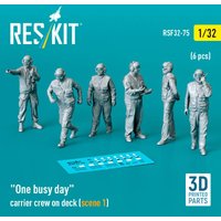 One busy day carrier crew on deck (scene 1) (6 pcs) (3D Printed)