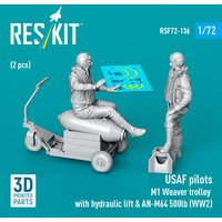 USAF pilots (2pcs) & M1 Weaver Hydraulic bomb lift & AN-M64 500lb (WW2) (3D Printed)