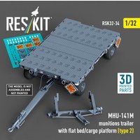 MHU-141M munitions trailer with flat bed/cargo platform (type 2) (3D Printed model kit)