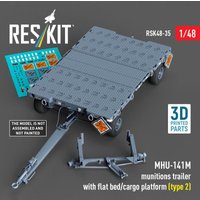 MHU-141M munitions trailer with flat bed/cargo platform (type 2) (3D Printed model kit)