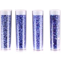 Perles rocaille en tubes 8g bleues foncé 4 pièces - Mondial Tissus