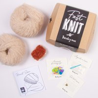 Kit DIY tricot - Fast Knit bonnet Eben sable/rouille sans aiguille - Tricotez-moi - Mondial Tissus