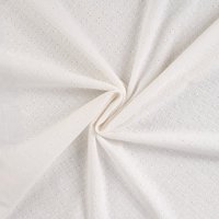 Tissu broderie anglaise coton losange trèfle écru - Mondial Tissus