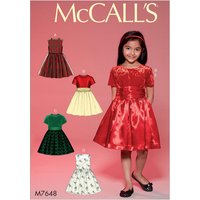 Patron Mc Call's 7648CCE - Robe pour enfant, ceinture froncée 3 à 6 ans - McCall's - Mondial Tissus