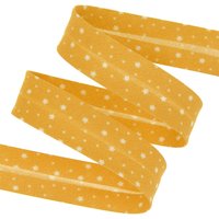 Biais étoiles diffuses coton bio jaune - Mondial Tissus