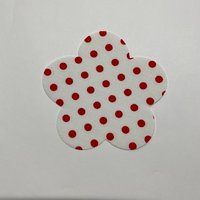 Thermocollant fleur blanche motif pois rouges - Mondial Tissus