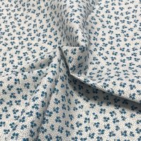 Tissu voile de coton doux émeraude mini tulipes et pois - Mondial Tissus