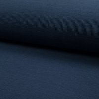 Maille Jersey côtelé ottoman lourd uni bleu denim - Mondial Tissus