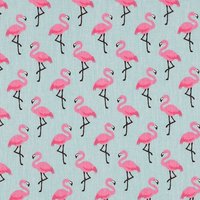 Cretonne flamingo turquoise - Mondial Tissus