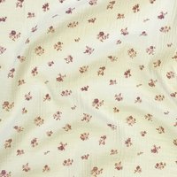 Tissu double gaze fleurette Hope écru / rose - DOMOTEX - Mondial Tissus