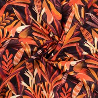 Tissu voile coton imprimé jungle violet - Mondial Tissus