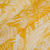 Tissu mousseline polyester palmes safran - MT - Mondial Tissus