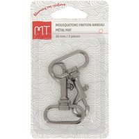 Mousqueton finition anneau en métal 30 mm 2 pcs nickel mat - MT - Mondial Tissus