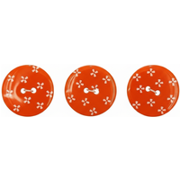 Carte de 3 boutons 2 trous 25 mm fleurette oranges - Récréatys - Mondial Tissus