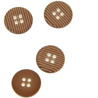 Boutons striés 2 trous marron 19 mm - MT - Mondial Tissus
