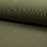 Maille Jersey côtelé ottoman lourd uni vert kaki - Mondial Tissus
