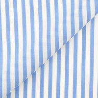 Tissu satin coton rayé bleu et blanc - Mondial Tissus