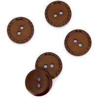 Boutons à bords pointillés marron foncé 18 mm - MT - Mondial Tissus
