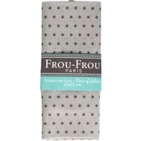 Coupon tissu 100% coton étoile 45x55cm gris - Frou Frou - Mondial Tissus