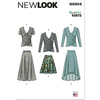 Patron New Look 6804 hauts et jupes en maille femme - Newlook - Mondial Tissus