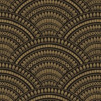 Tissu Jacquard arcs graphiques doré noir et doré - Mondial Tissus