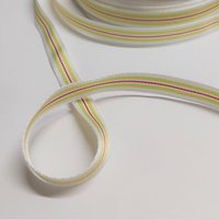 Ruban gros grain rayé vert, rose et blanc 10 mm - Frou Frou - Mondial Tissus