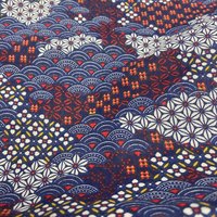 Tissu cretonne shogun bleu marine - Mondial Tissus