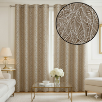 Rideau jacquard feuillage Angleterre 140x250cm - MT - Mondial Tissus