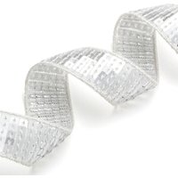 Ruban à sequins carrés - Argent 25 mm MT - MT - Mondial Tissus