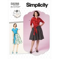 Patron Simplicity S9288.E5 - Ensemble Femme, Top Portefeuille Jupe Évasée 42 - 50 - Simplicity - Mondial Tissus