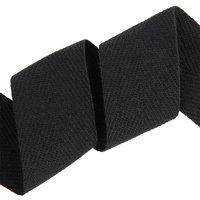 Ruban sergé coton noir 30mm - Mondial Tissus