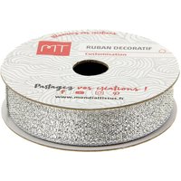Bobine ruban brillant argenté 13 mm - MT - Mondial Tissus